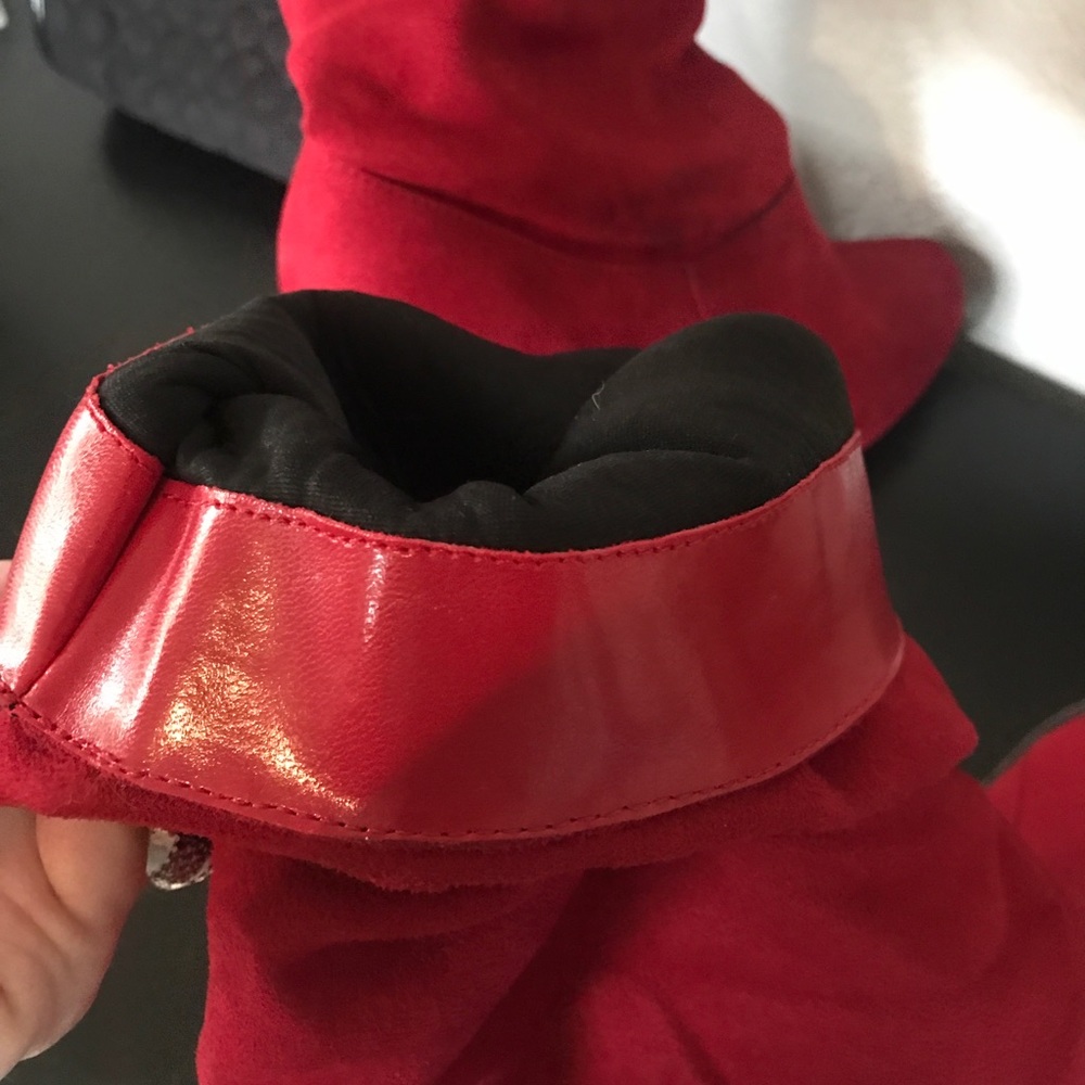 Red slouchy Boots 4” heel ❤️Hot this year❤️Sexy - Picture 6 of 8